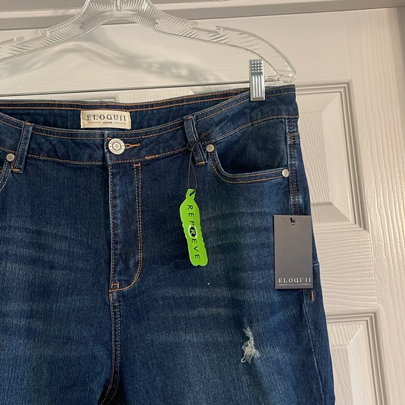 Eloquii Classic Peach Lift Distressed Skinny Jeans- Sz 18-new - Picture 3 of 5